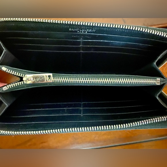 YSL Yves Saint Laurent Monogram Large Zip Wallet in Grained Leather - Picture 6 of 7